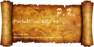 Perhócs Kürt névjegykártya